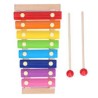 Xilófono metálico de colores en base madera