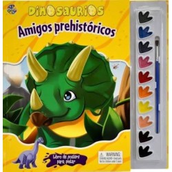 DINOSAURIOS AMIGOS PREHISTORICOS Libro de Poster para Pintar