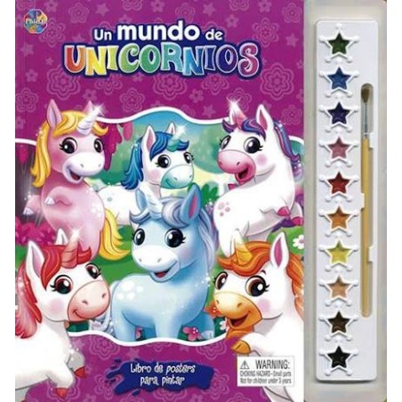 UN MUNDO DE UNICORNIOS Libro de Poster para Pintar