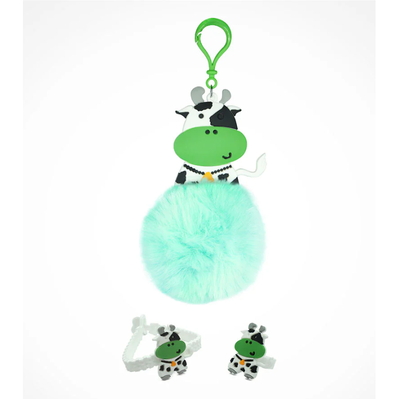 Llavero POM POM con pulsera y anillo