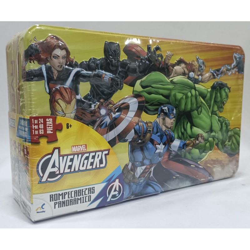 Rompecabezas panorámico 3 en 1 24,48,100p Avengers