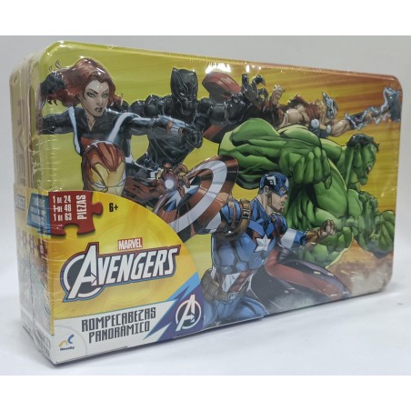 Rompecabezas panorámico 3 en 1 24,48,100p Avengers