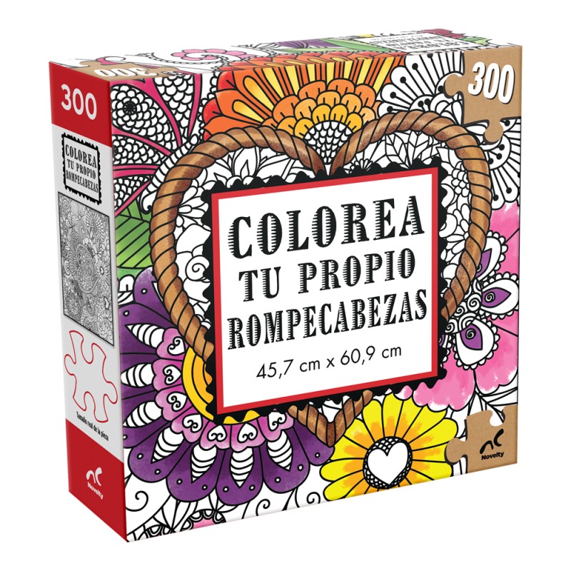Rompecabezas colorea mandala 300p