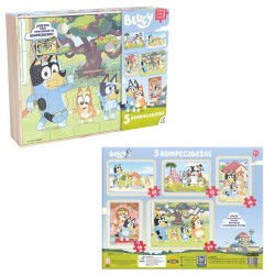 Rompecabezas Bluey 5 en 1 en caja madera