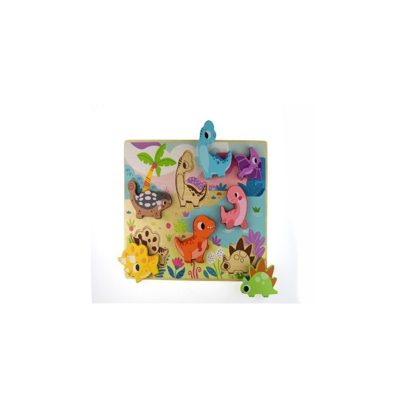 ROMPECABEZAS CHUNKY DINOSAURIOS PASTEL