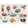 Rompecabezas madera transportes con pin