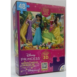 Rompecabezas Lenticular Princesas48 pzas